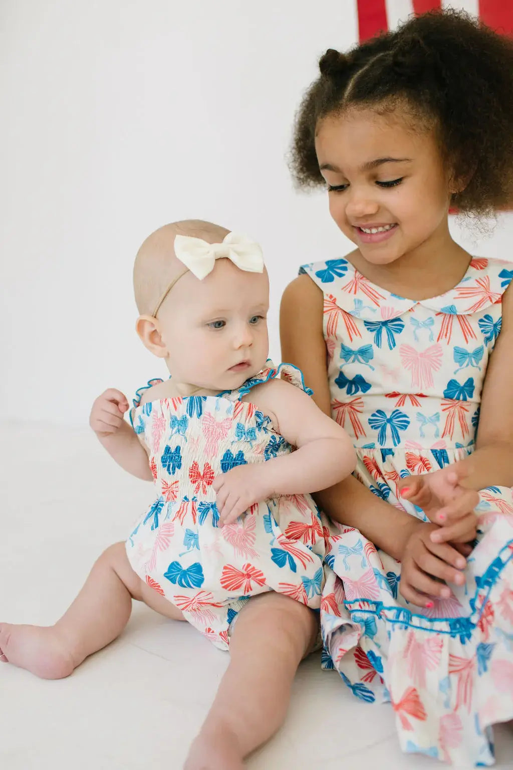 Maylen Poplin Bubble in Patriotic Bows