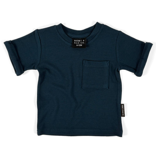 BAMBOO WAFFLE POCKET TEE - DUSK