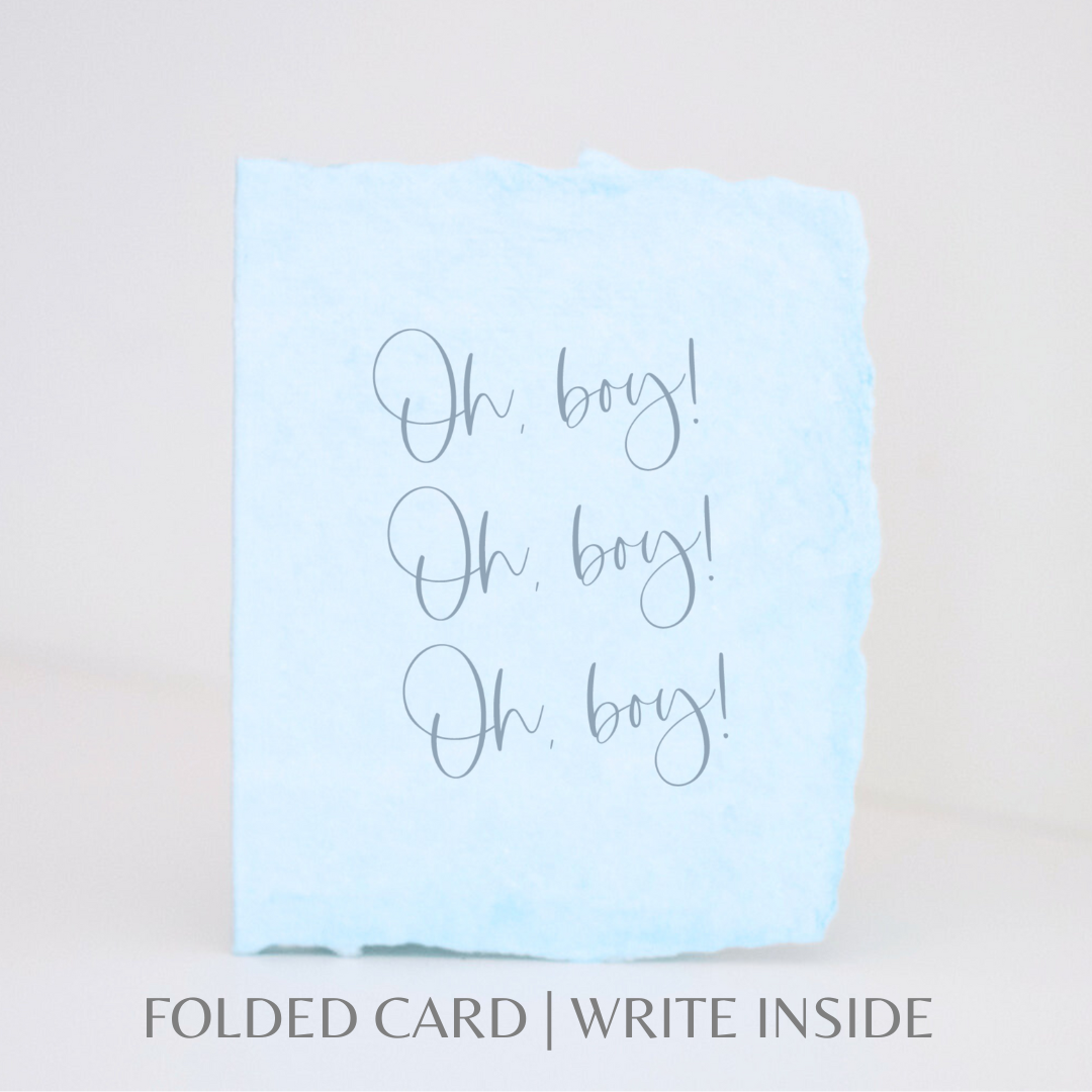 Oh boy! Baby Shower Greeting Card + Decor