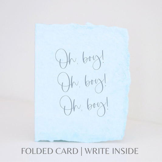 Oh boy! Baby Shower Greeting Card + Decor