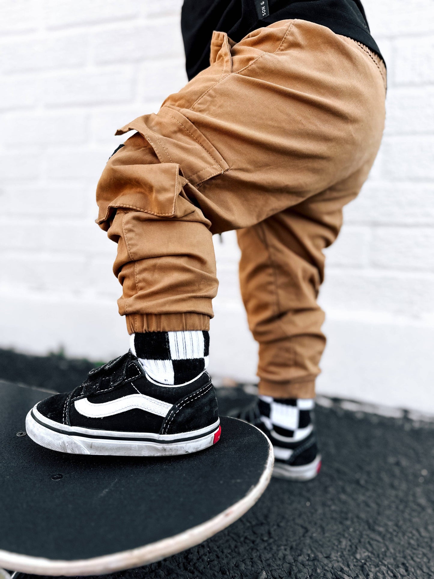 Black + White Checker Sock