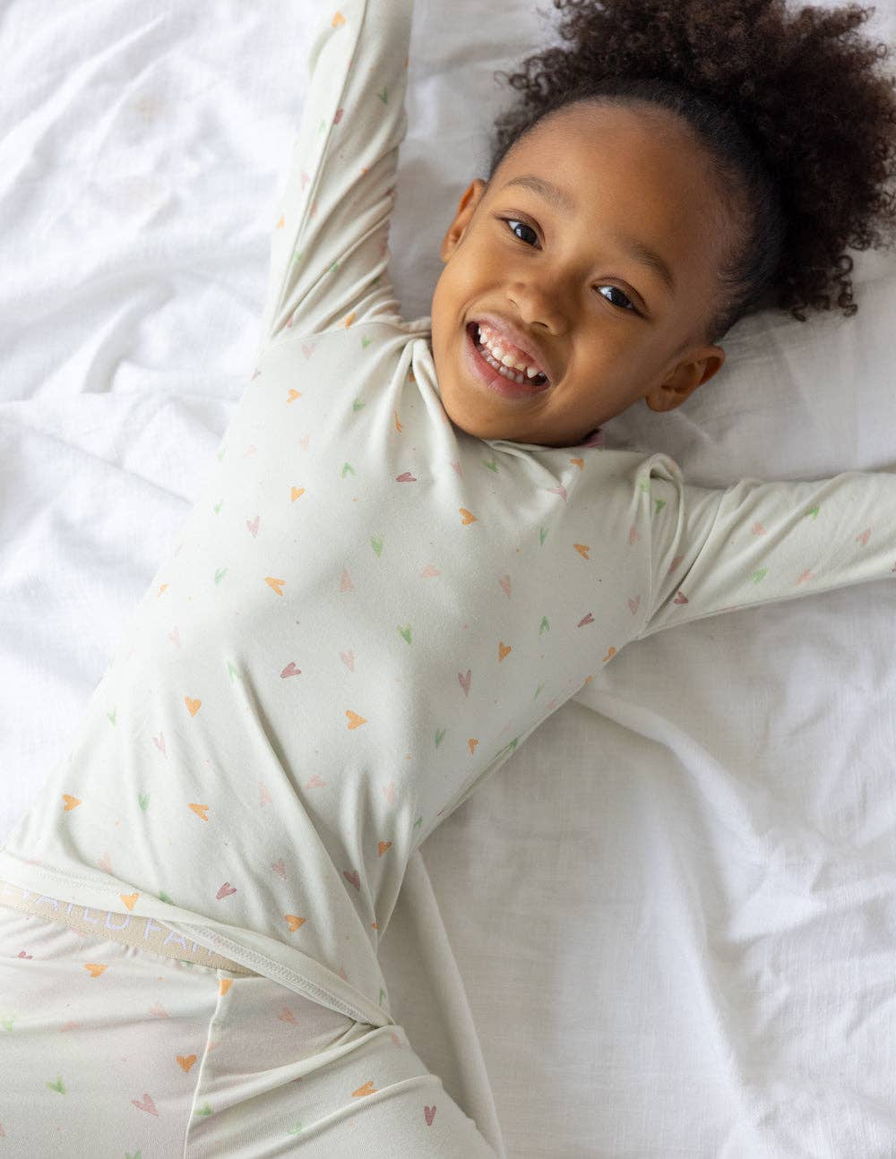Bamboo Kids Pajama Set | Pastel Hearts
