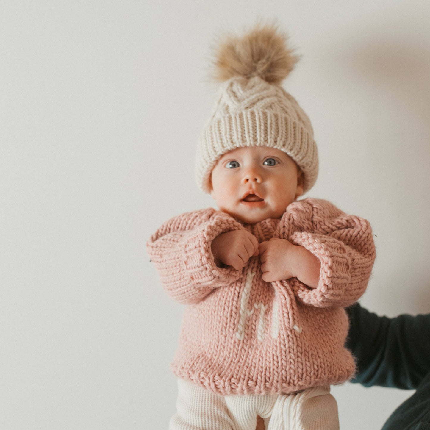 hi. Crew Neck Sweater | Rosy Pink