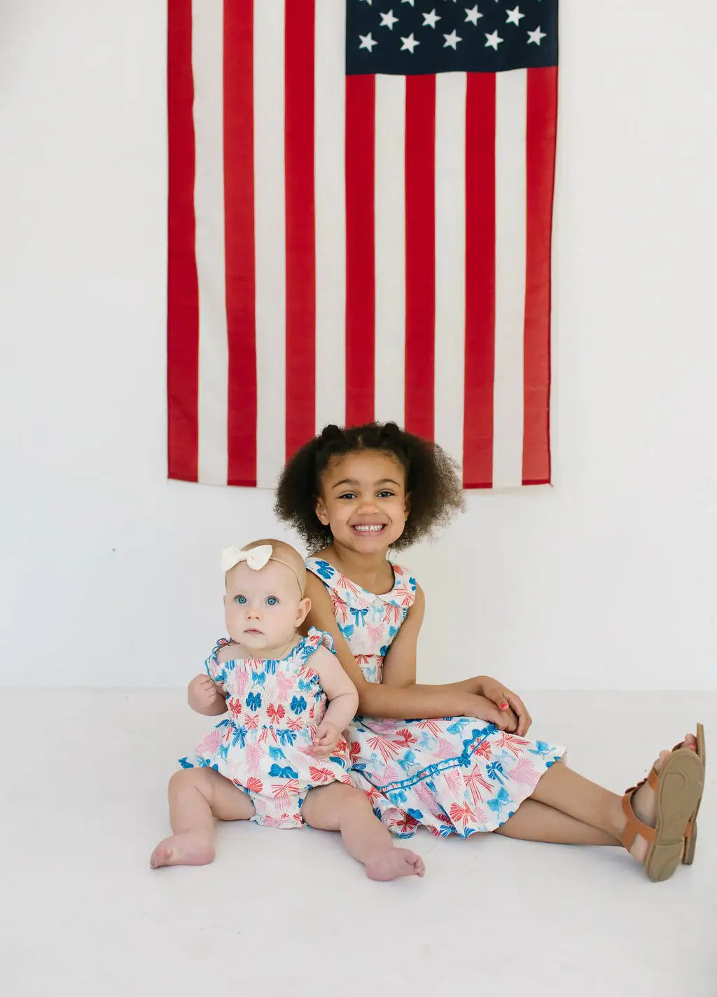 Maylen Poplin Bubble in Patriotic Bows