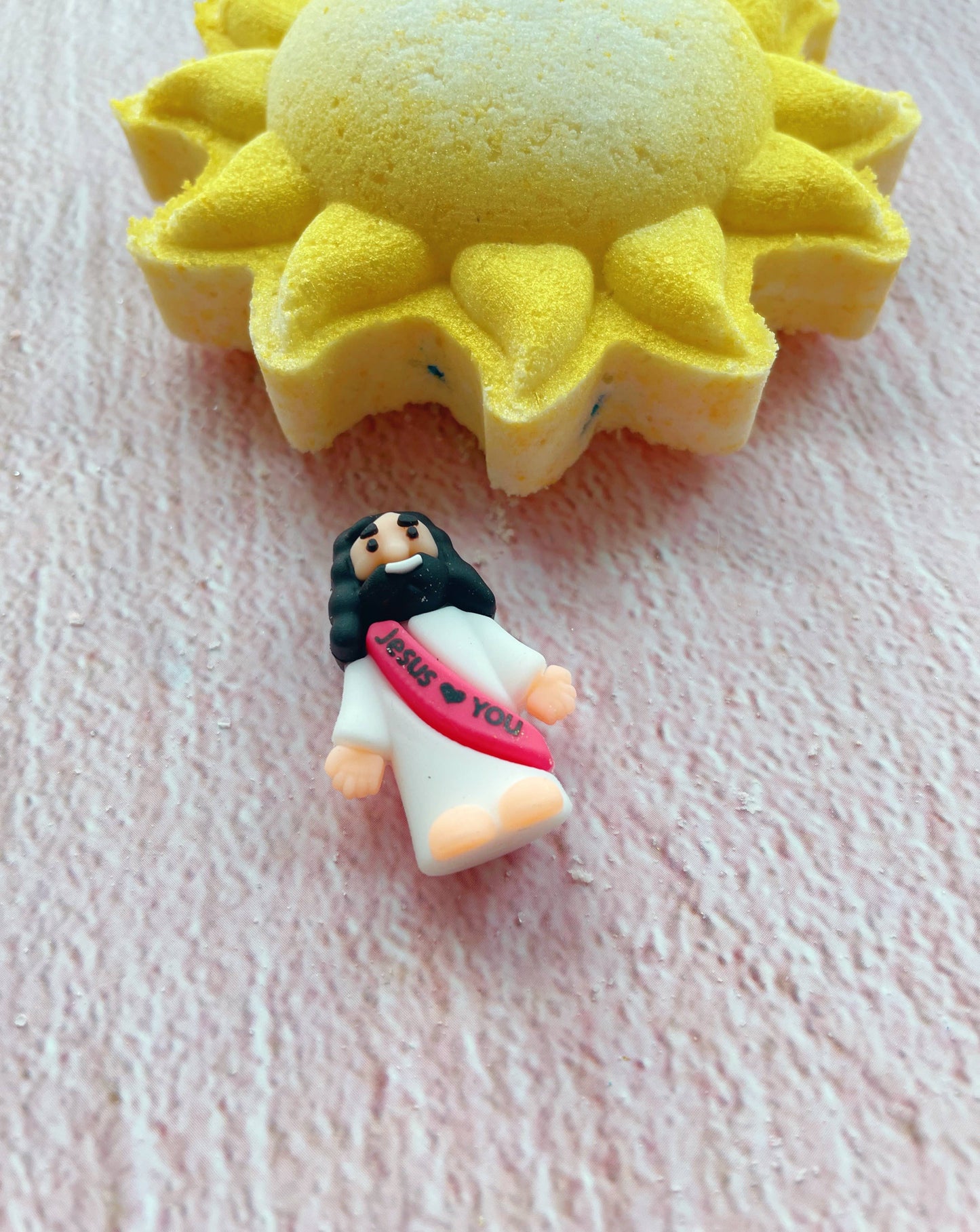 Sun Bath Bomb - with "Jesus Loves You" inside!