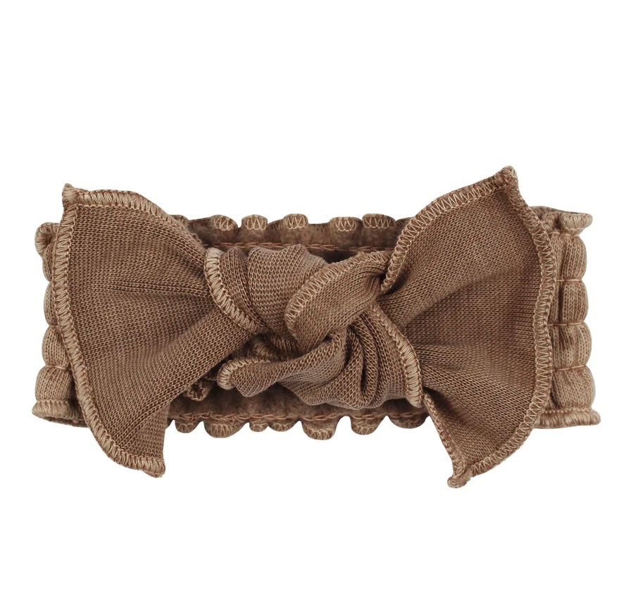 Organic Cozy Smocked Headband | Umber