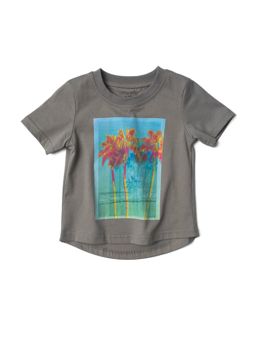 Neon Palm Tee & Seafoam Short