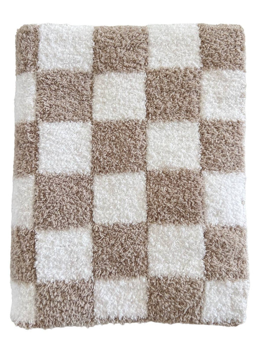 Phufy® Bliss Checkerboard Mini Blanket | Cocoa