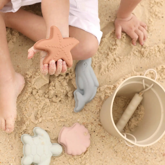 Silicone Beach and Sand Toys, 6-Piece Set | Blush