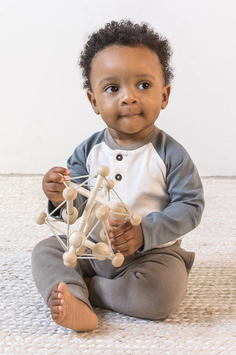 Lucas Raglan Henley Bodysuit | Ivory / Agave