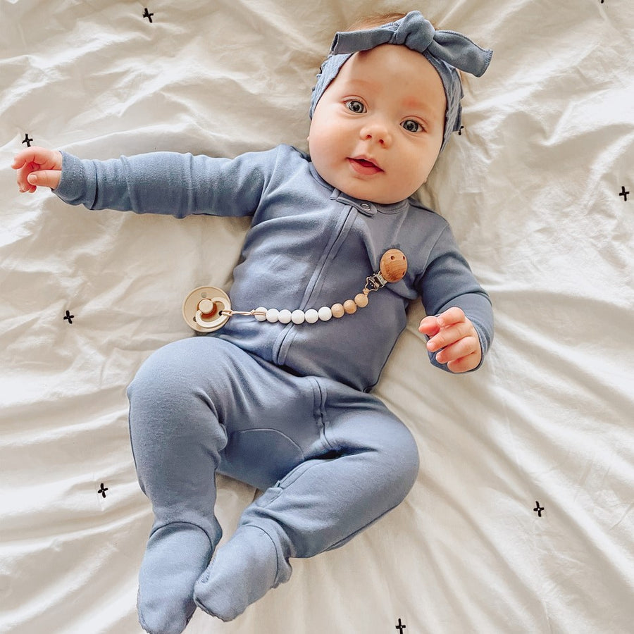 Slate Footed Sleeper | 2-Way Zipper