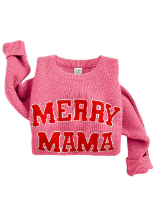 Merry Mama Women's Knit Sweater | Bubblegum