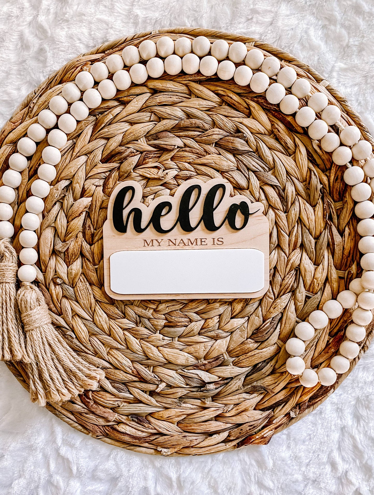 Hello My Name Is | Dry Erase Birth Announcement Sign