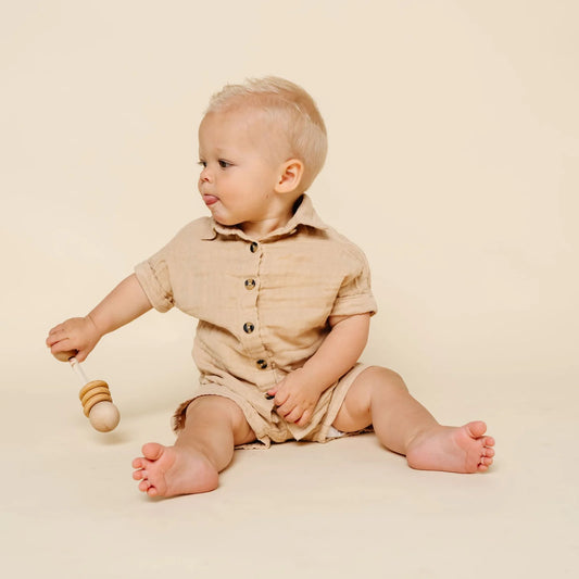 Cloud Muslin Drawstring Shorts | Tan