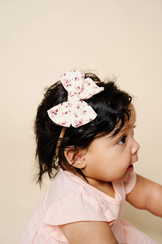 Dusty Rose Daisy Adventure Bow | Nylon Headband