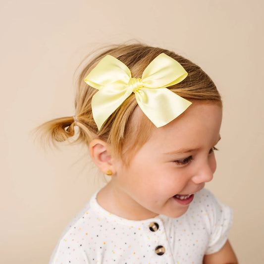 Lemon Satin Bow | Clip