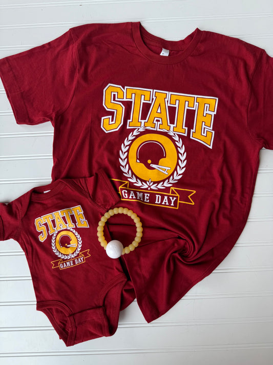 STATE Game Day ADULT Shirt | Garnet