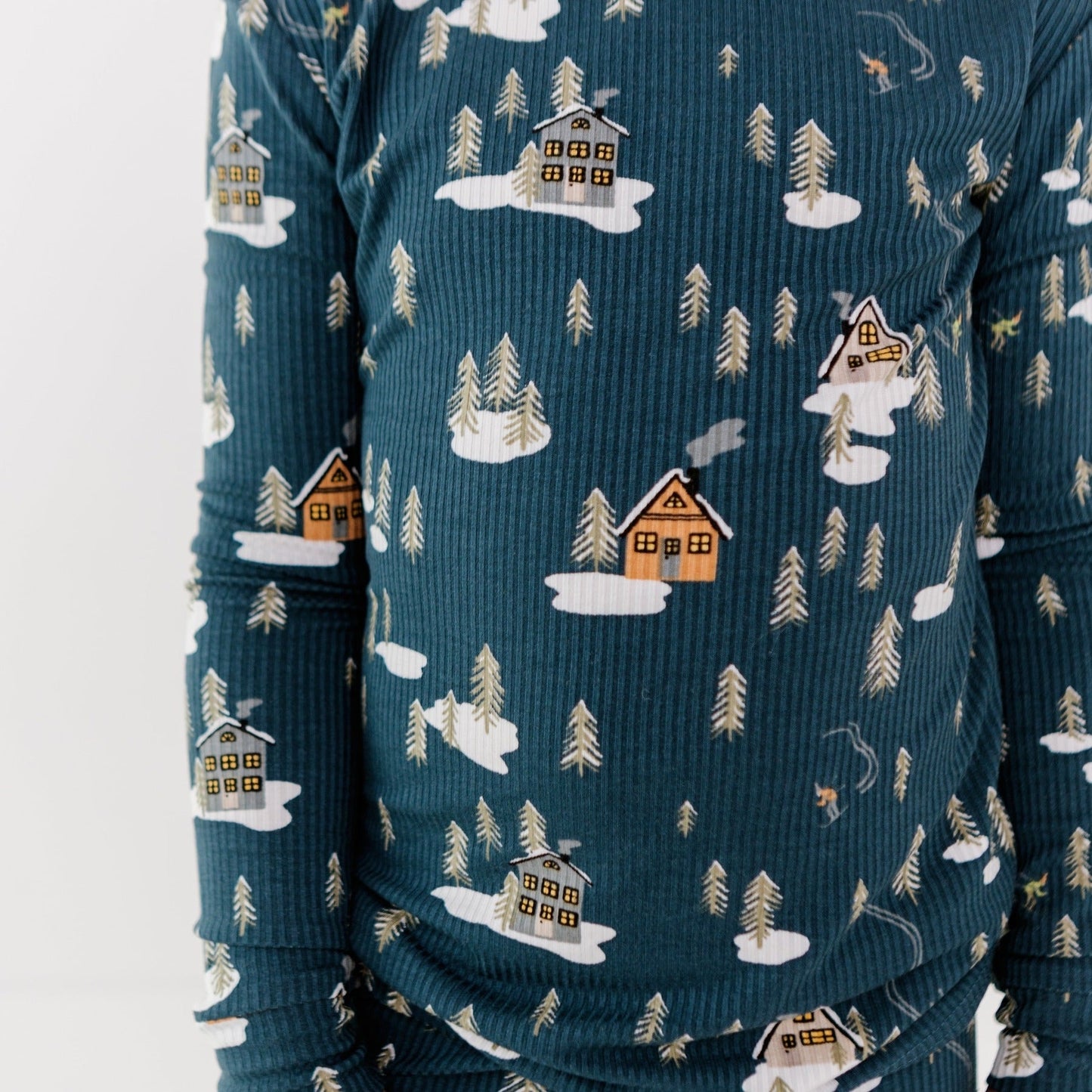 Ribbed Two-Piece Bamboo Pajama Set | Snowy Village