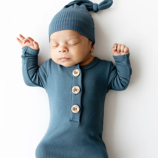 Ribbed Knotted Gown with Hat Set | Atlantic