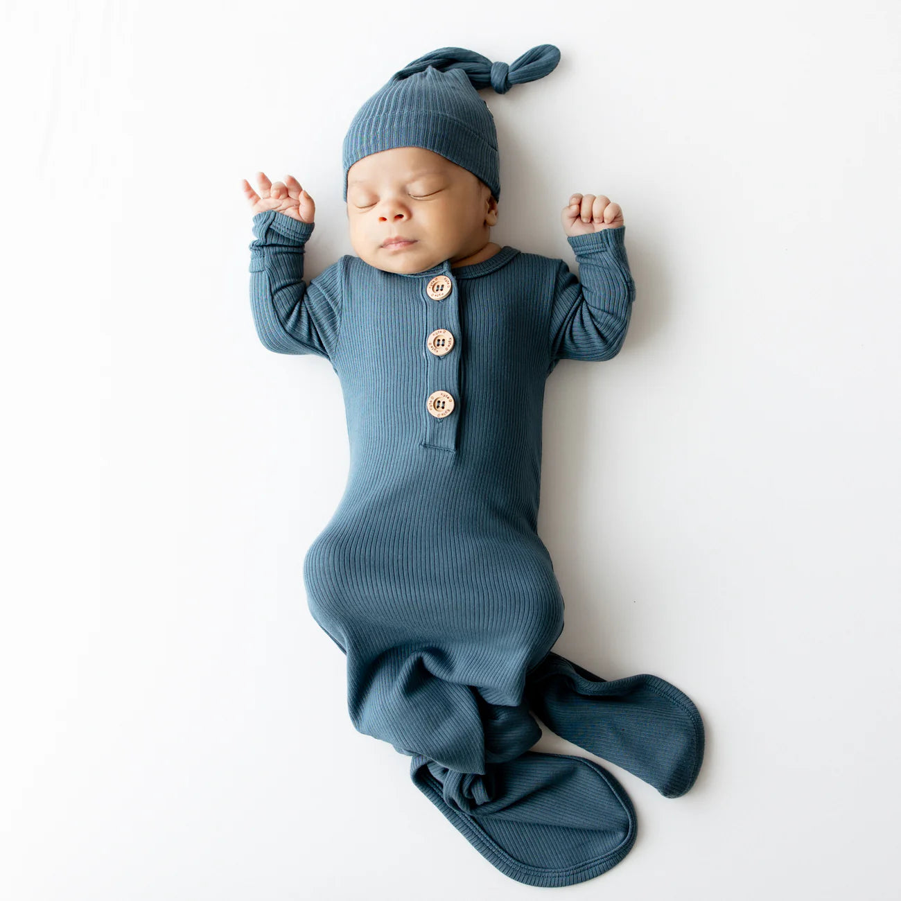 Ribbed Knotted Gown with Hat Set | Atlantic