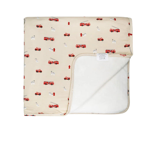 Firetruck Bamboo Plush Blanket