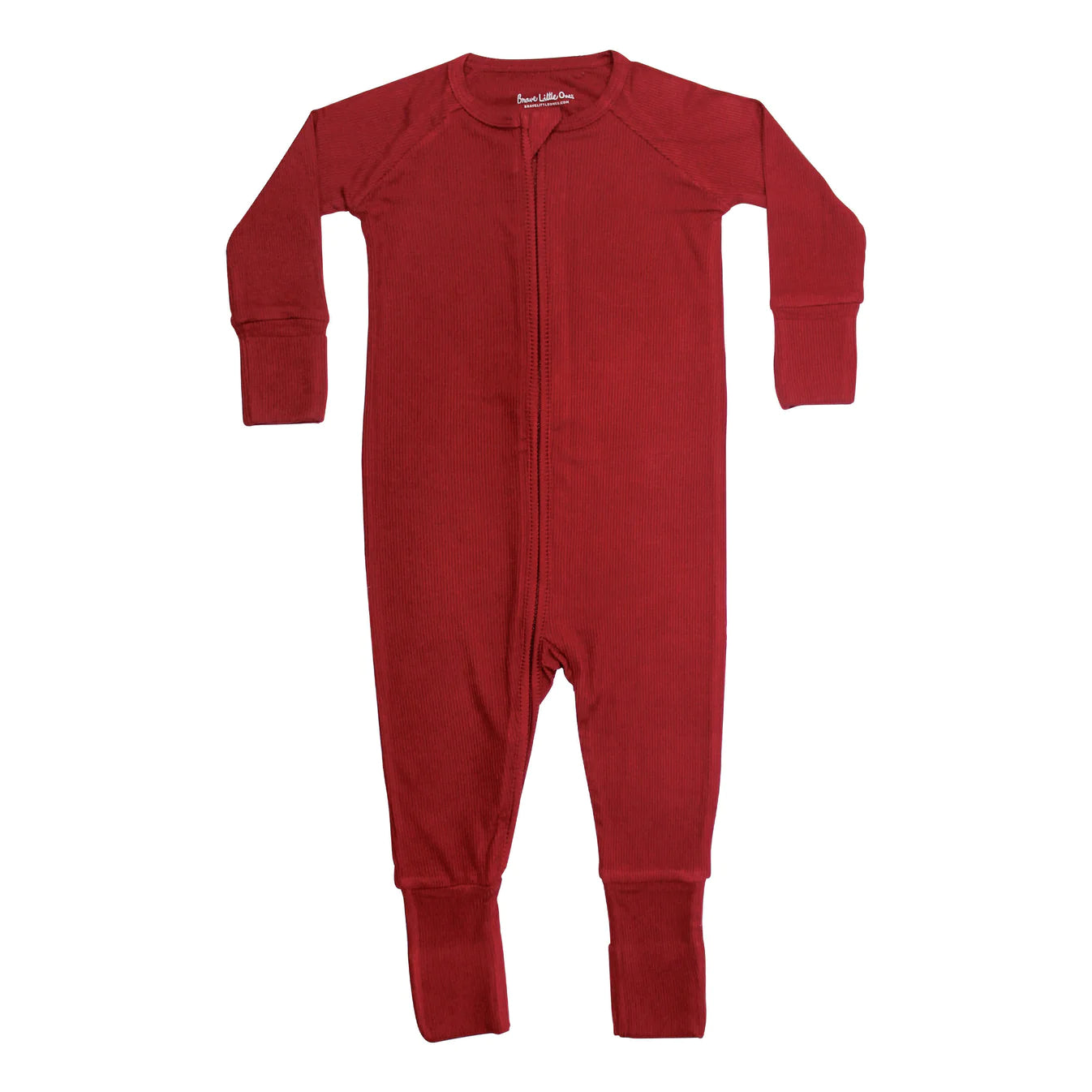Ribbed Convertible Zip Sleeper | Berry Red