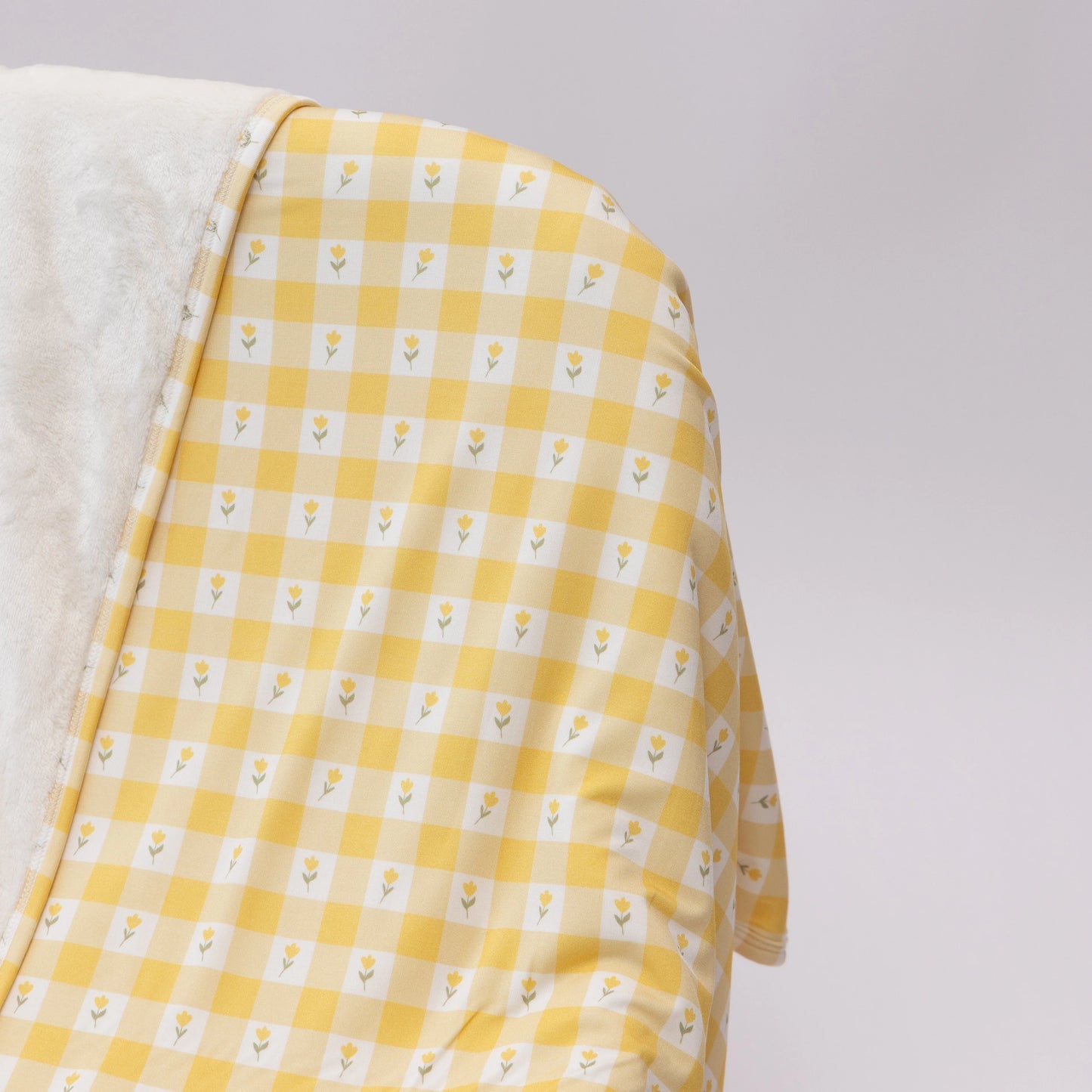 Yellow Gingham Tulip | Bamboo Plush Blanket