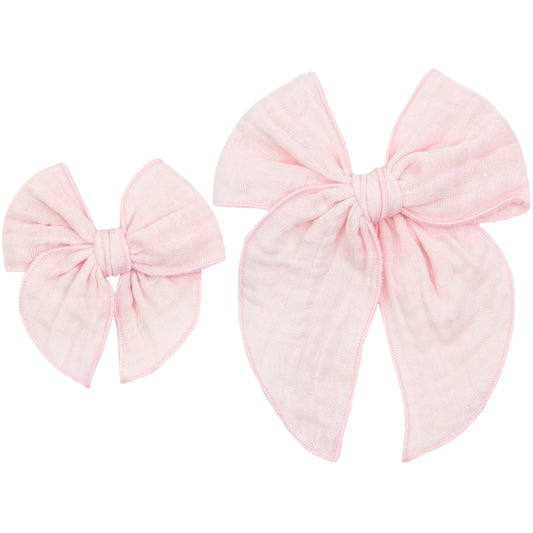Blush Muslin Heirloom Fable Bow | Clip