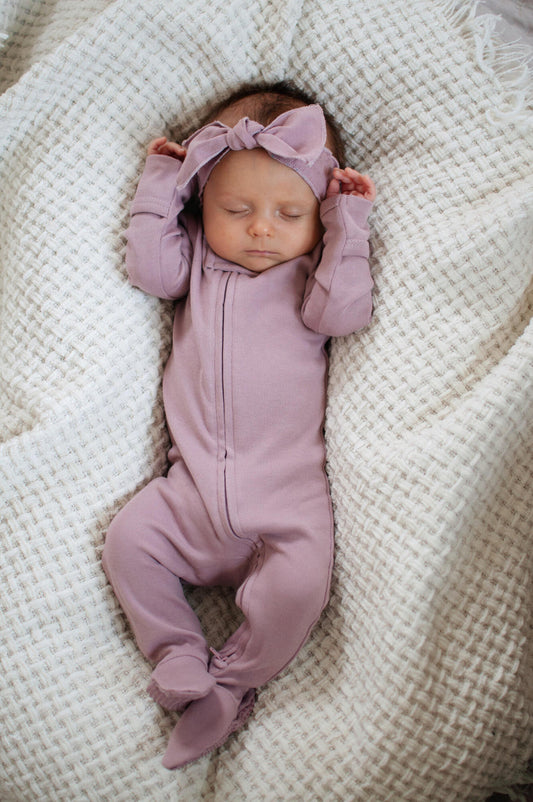 Lavender Footed Sleeper | 2-Way Zipper