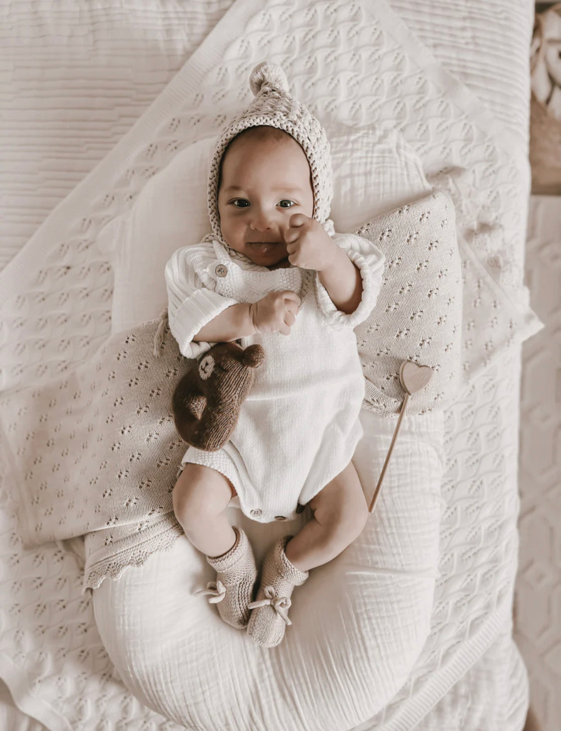 Novelty Knit Romper | White