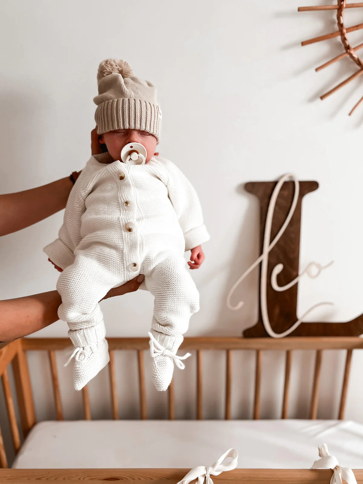 Classic Purl Knit Jumpsuit | White