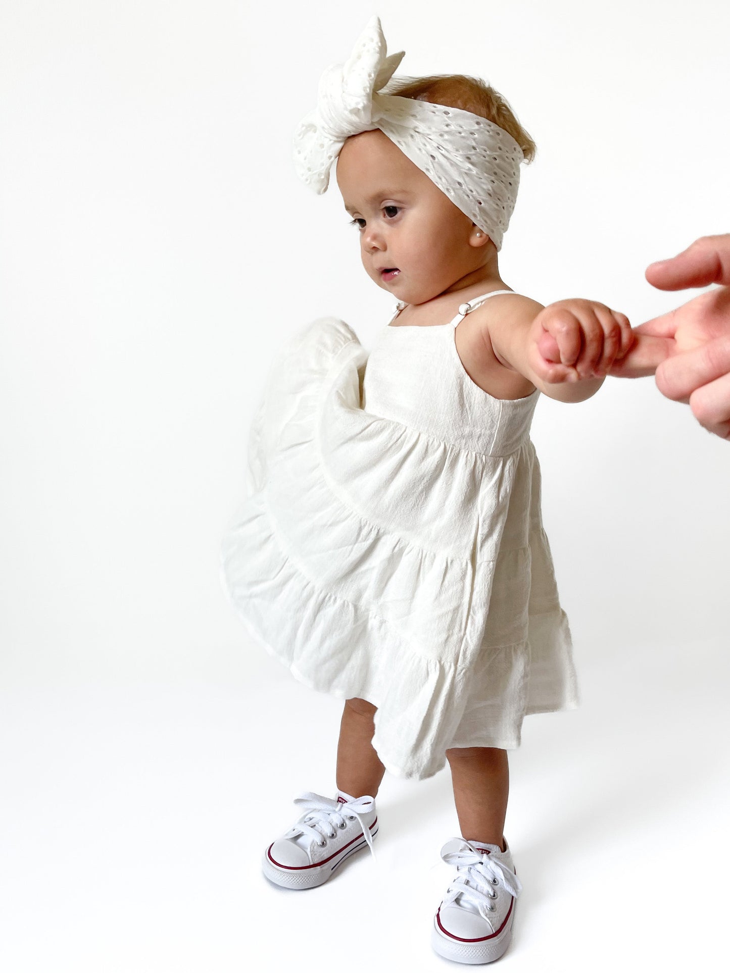 Linen Tiered Dress | White