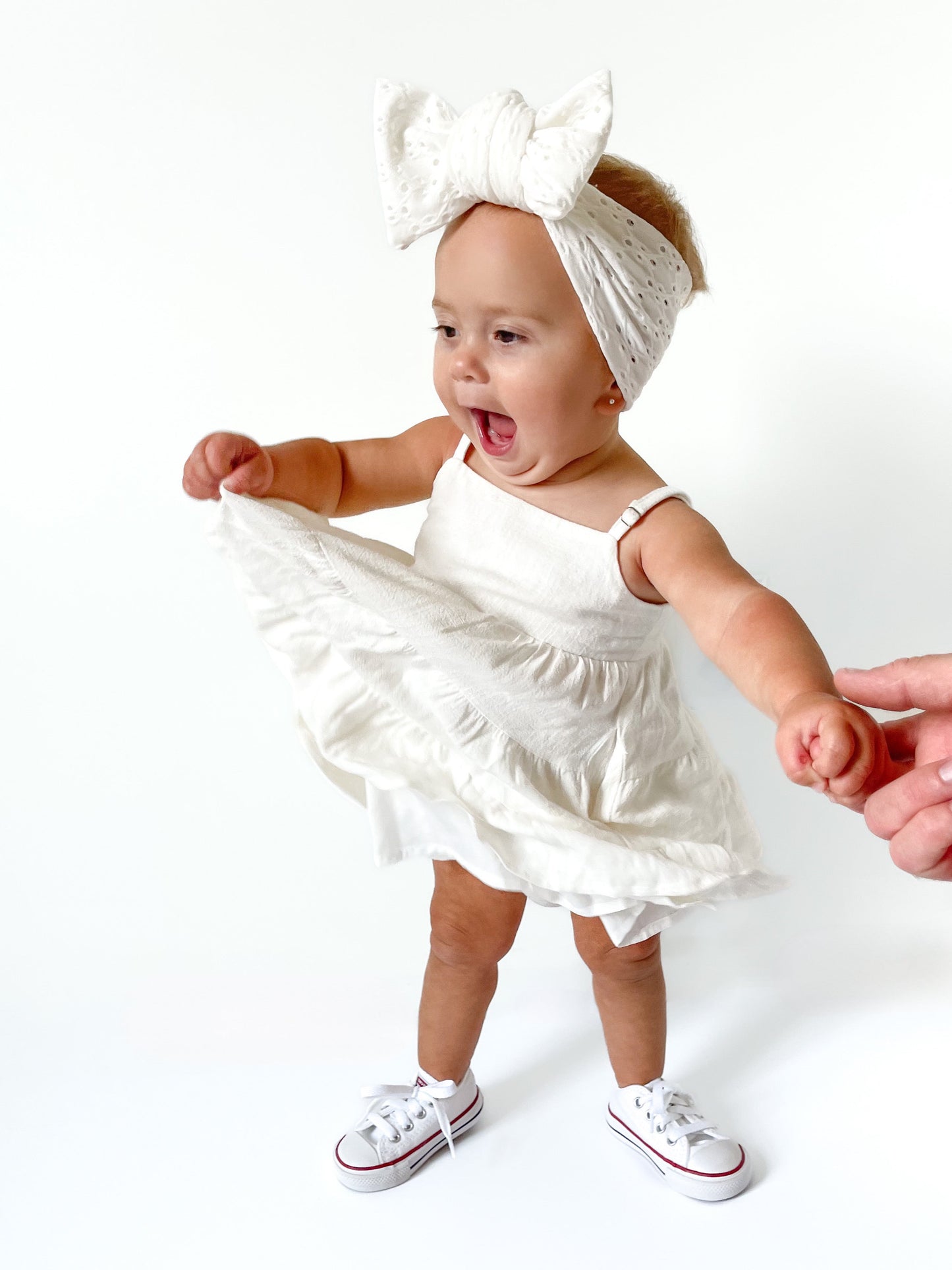 Linen Tiered Dress | White