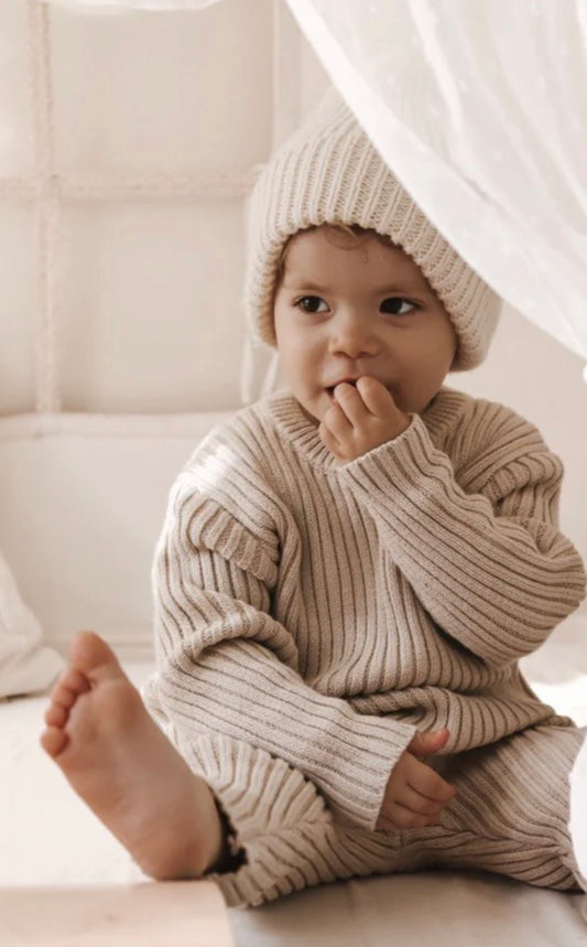 Chunky Rib Leggings | Beige