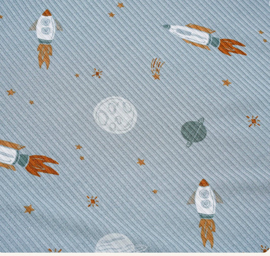 Small Ribbed Toddler Blanket | Space Explorers
