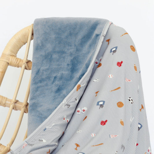 Sports Zone Small Ribbed Bamboo Plush Blanket