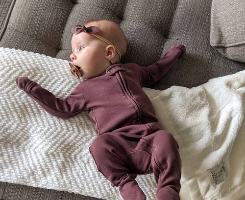 2-Way Zipper Footie | Plum