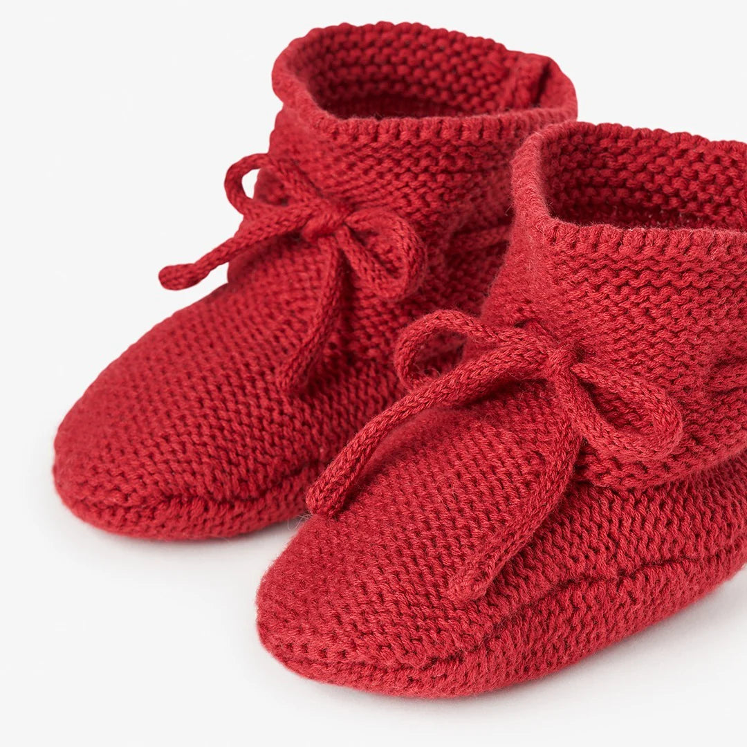 Garter Booties Red (0-12M)