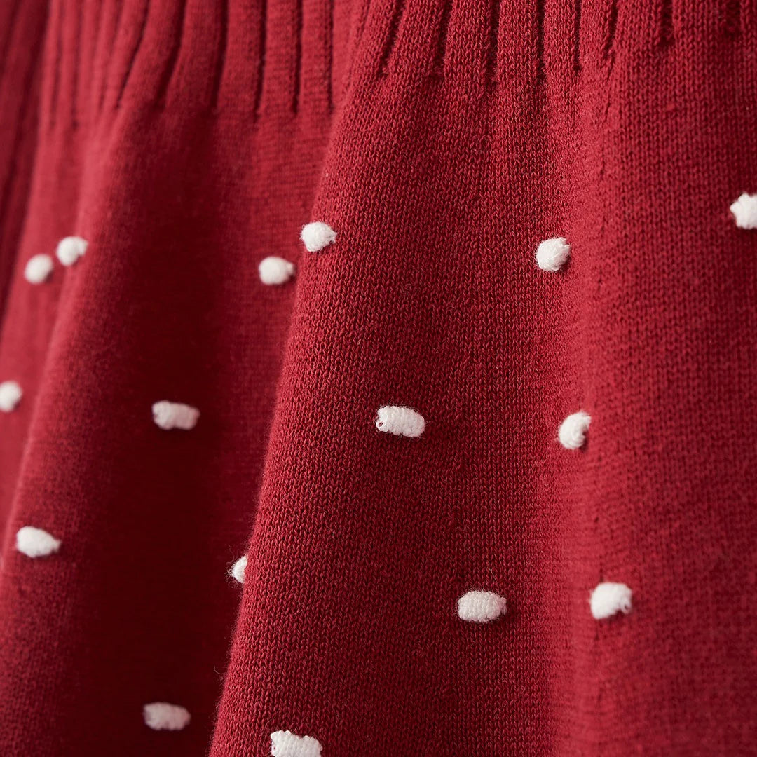 Holiday Textured Knit Baby Dress w/ Bloomer