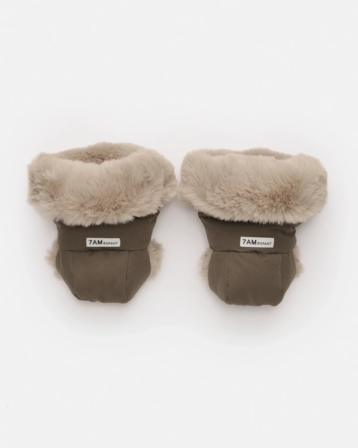 Helsinki Warmmuffs | Moss Brown Faux Fur