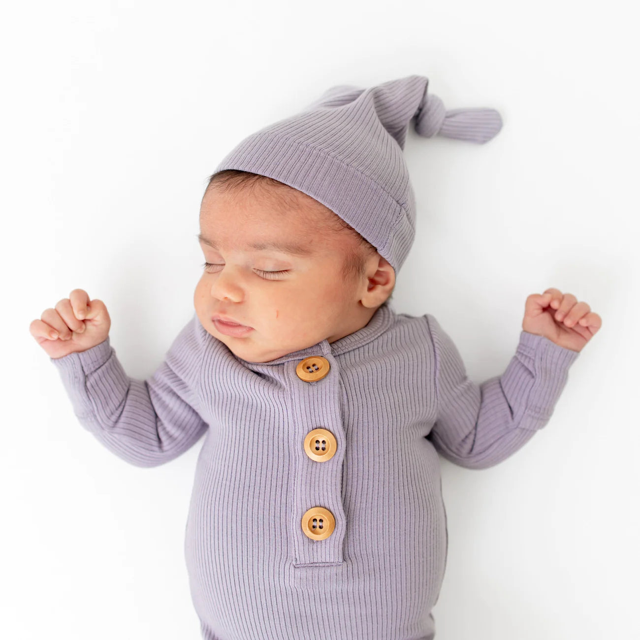 Ribbed Knotted Gown with Hat Set | Haze