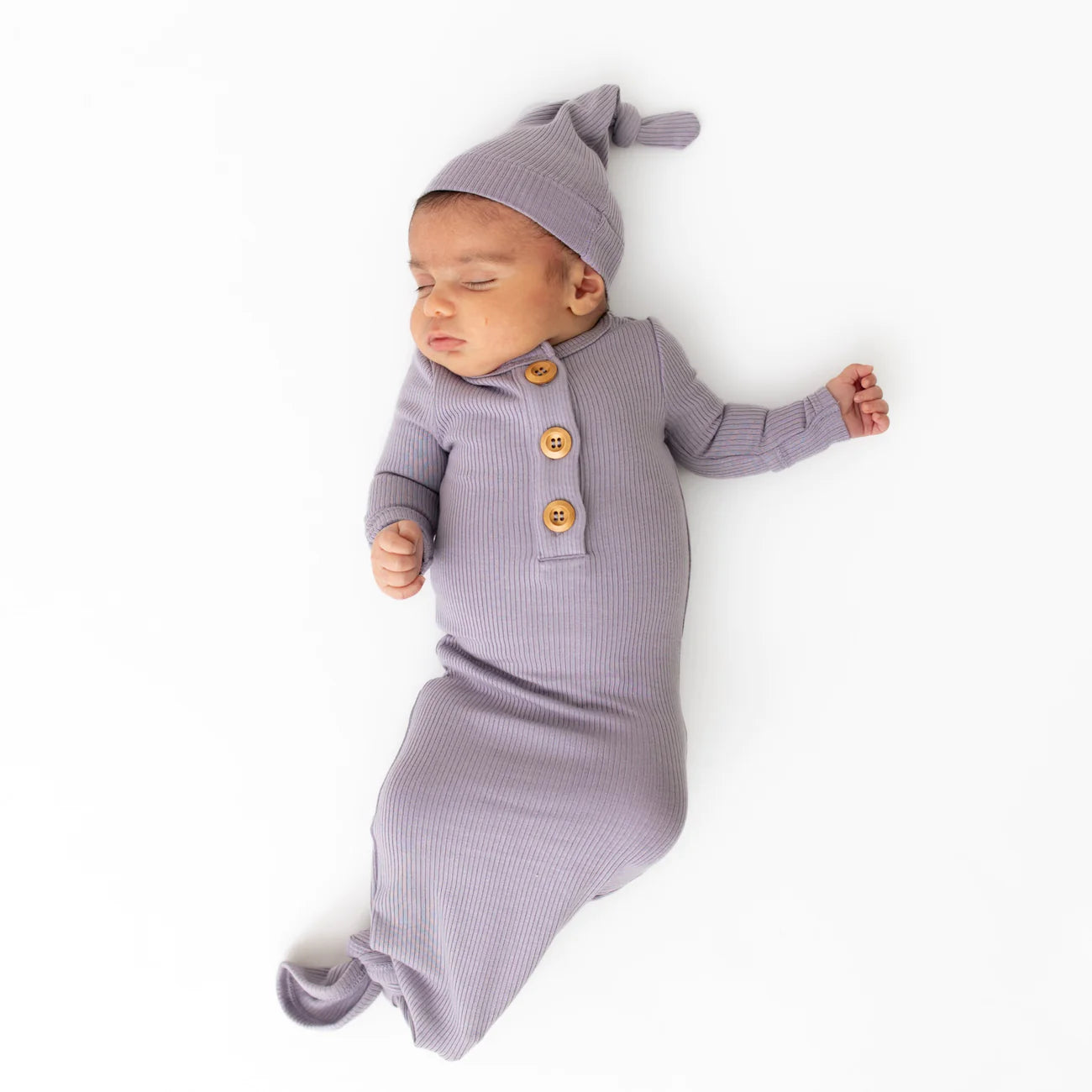 Ribbed Knotted Gown with Hat Set | Haze
