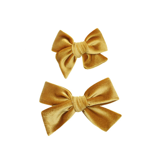 Honey Velvet Bow | Clip