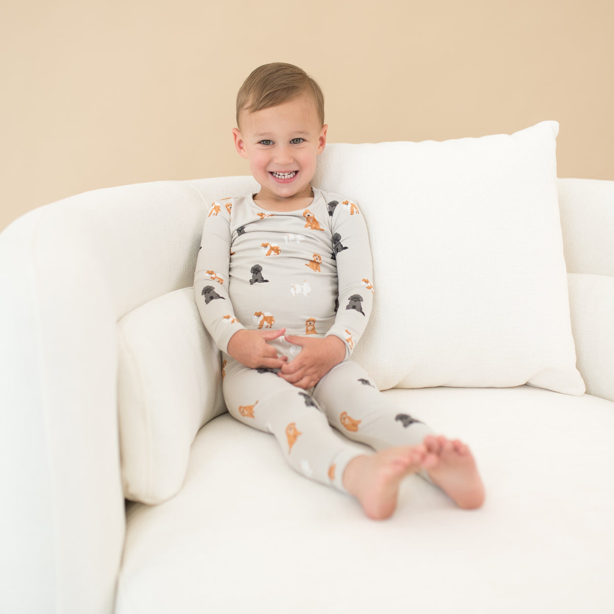 Bamboo Long Sleeve Pajama Set | Fluffy Dogs