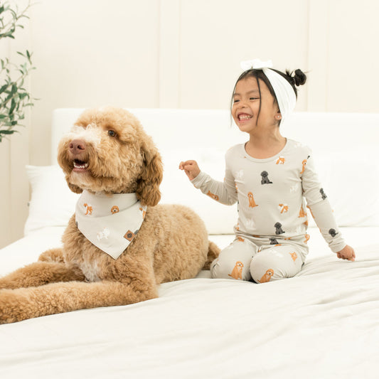 Bamboo Long Sleeve Pajama Set | Fluffy Dogs