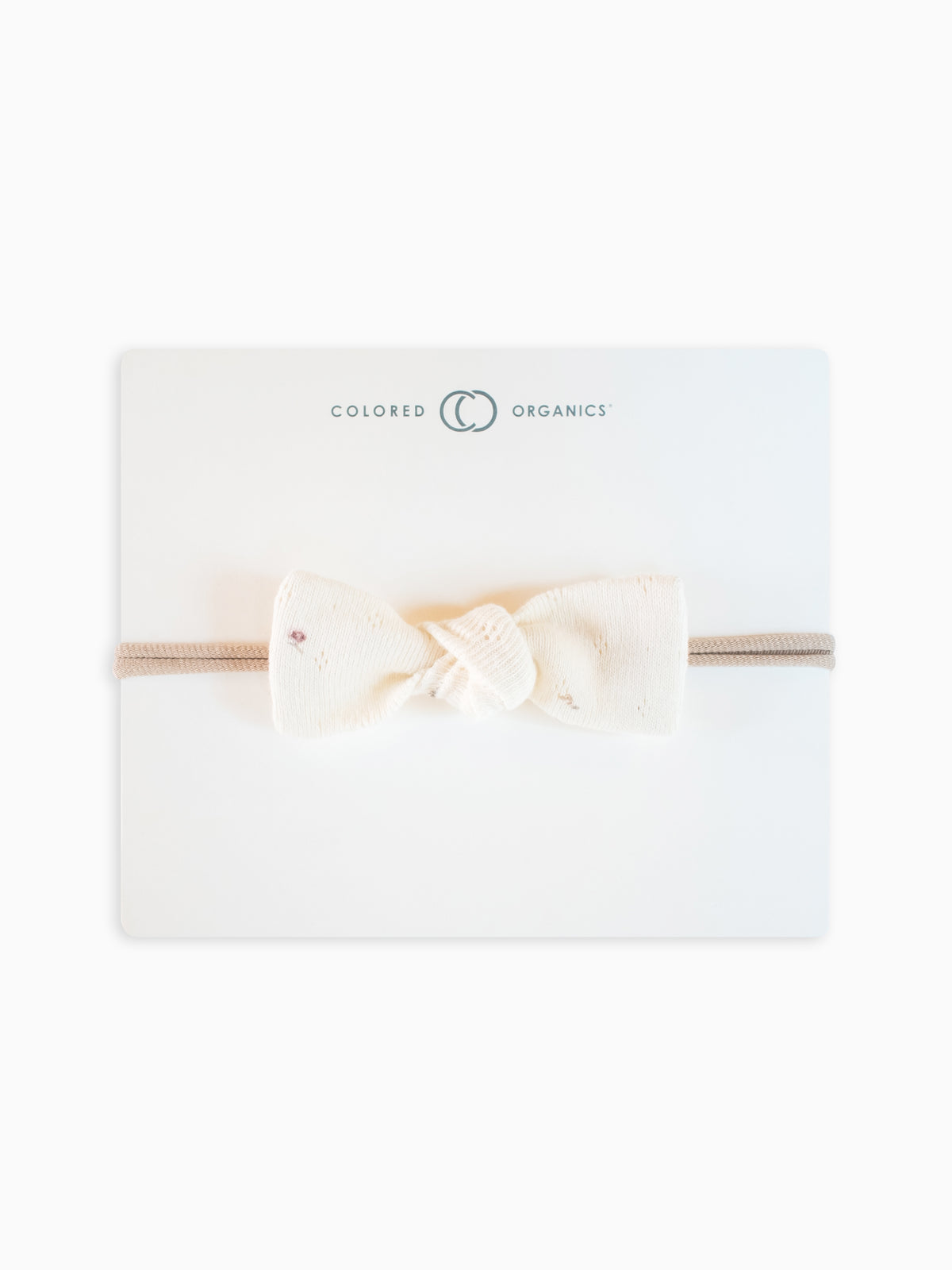 Organic Pointelle Bow Headband | Ivory+Wisteria