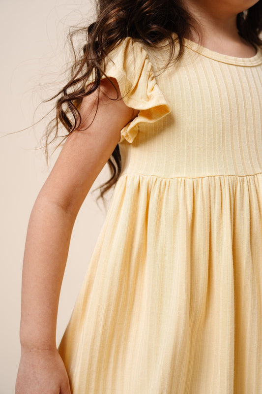 Twirl Dress | Birdie (Yellow Ribbed)