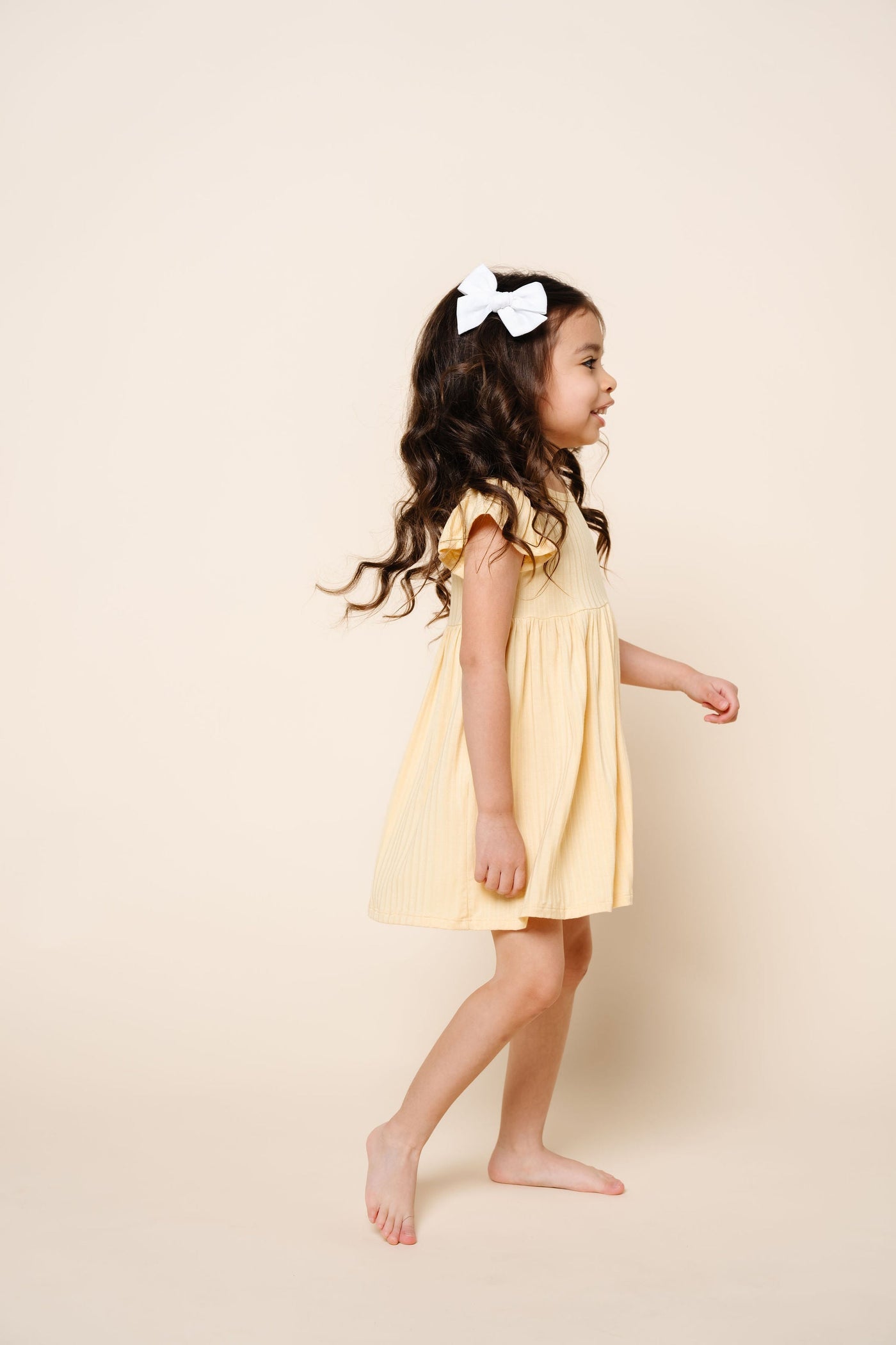 Twirl Dress | Birdie (Yellow Ribbed)