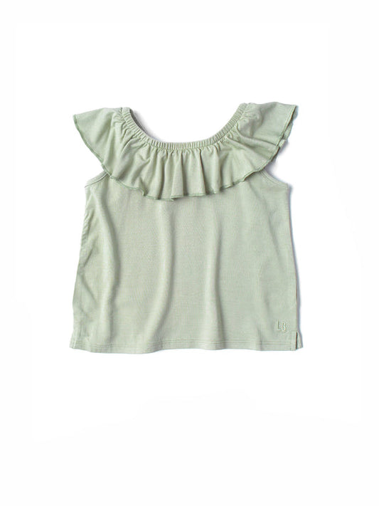 Ruffle Tank Top & Denim High Waist Short Set (8-9Y)