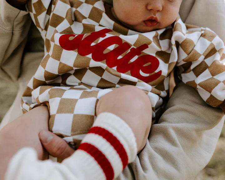Baggy Sweatshirt Romper | State Mustard Check